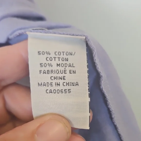 Rw & Co. Nwot Lavender V-Neck Gathered Bust Short Sleeve Cotton Top Sz Large - Picture 5 of 6